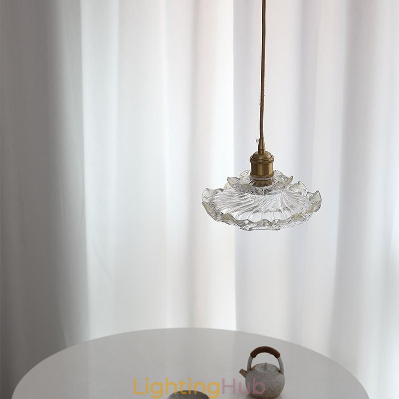 Japanese Style Glass Pendant Light Lotus Glass Pendant Lamp