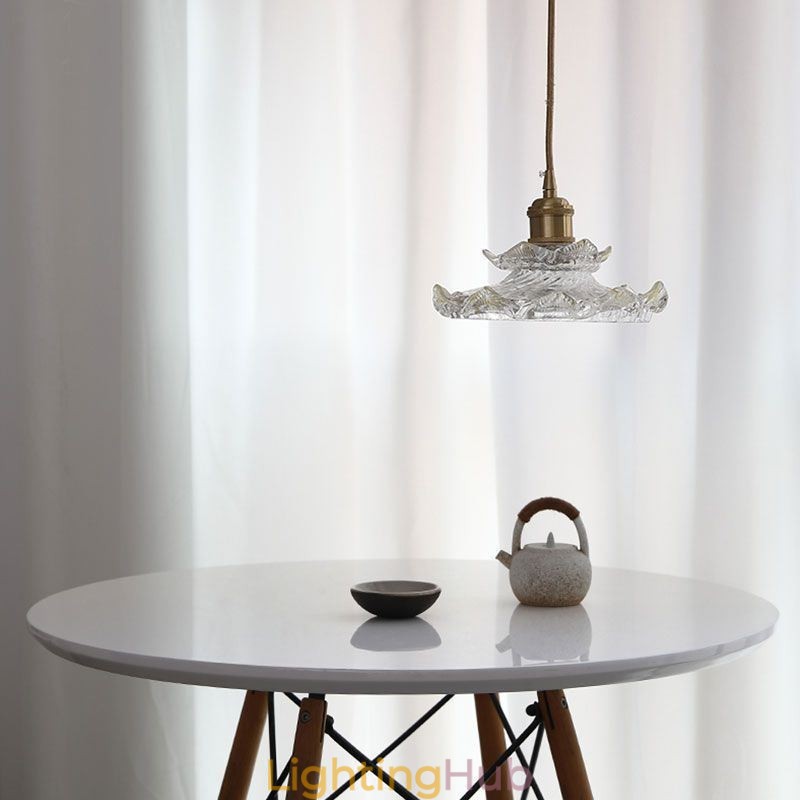 Japanese Style Glass Pendant Light Lotus Glass Pendant Lamp