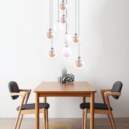 Pendant Light Glass Cluster Ceiling Light Gold Nickel Brushed+Milky Glass Ball Pendant Light Glass Cluster Ceiling Light Gold Nickel Brushed+Milky Glass Ball
