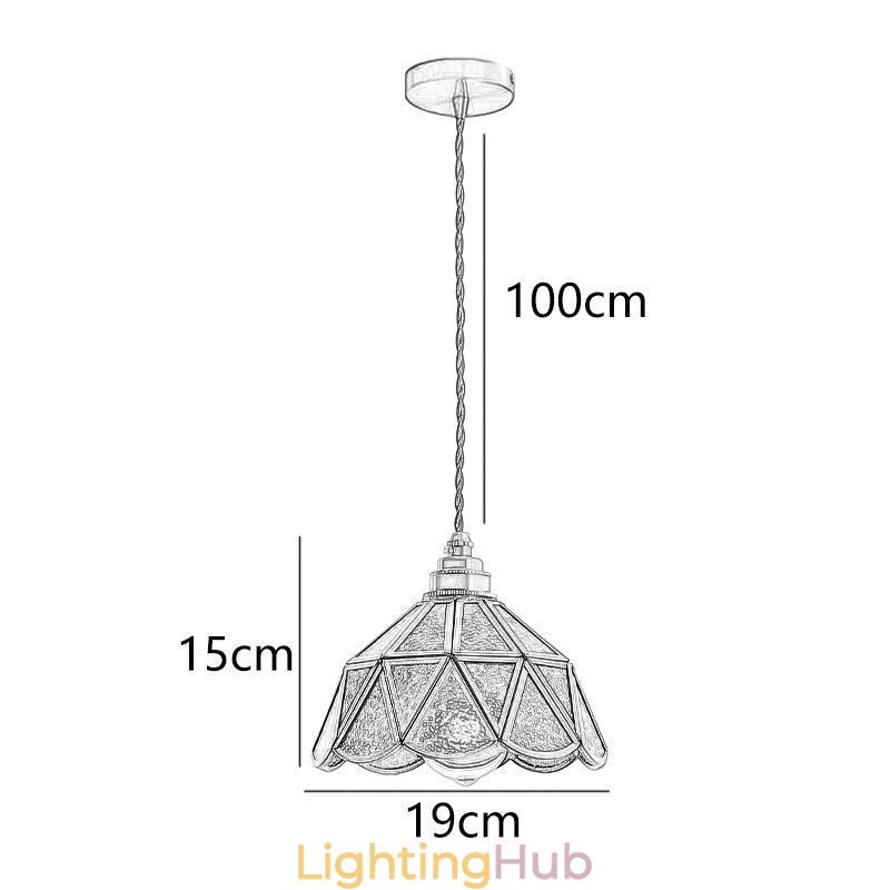 Retro Glass Pendant Light Japanese Style Glass Ceiling Light