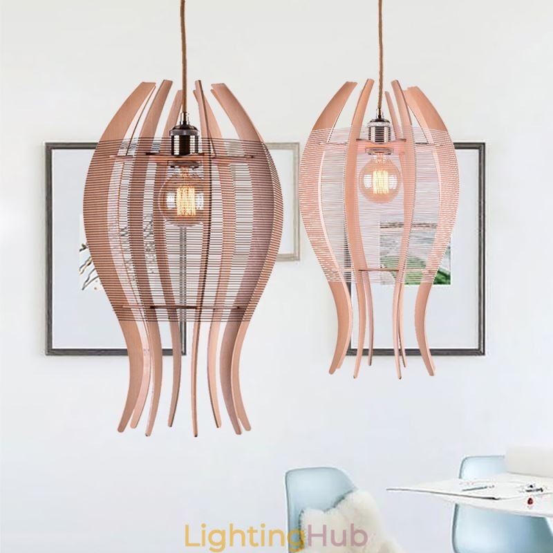 DIY Nordic Wood Fish Pendant Light