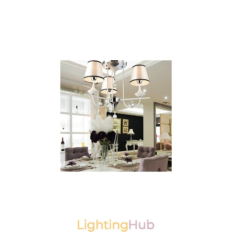 Modern Contemporary Crystal Chrome Metal Chandelier