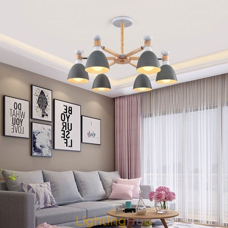 Nordic Macaron Pendant Light Creative Wood Chandelier