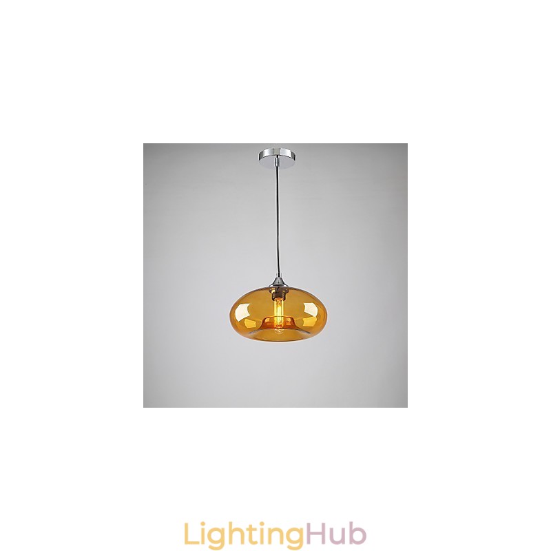 Modern Characteristic 1 Light Pendant With Transparent Glass Shade