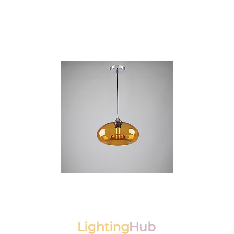 Modern Characteristic 1 Light Pendant With Transparent Glass Shade