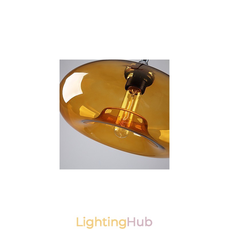 Modern Characteristic 1 Light Pendant With Transparent Glass Shade