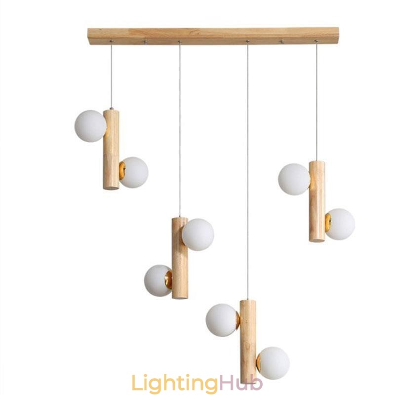 Wood Pendant Light Magic Bean Cluster Ceiling Light Island