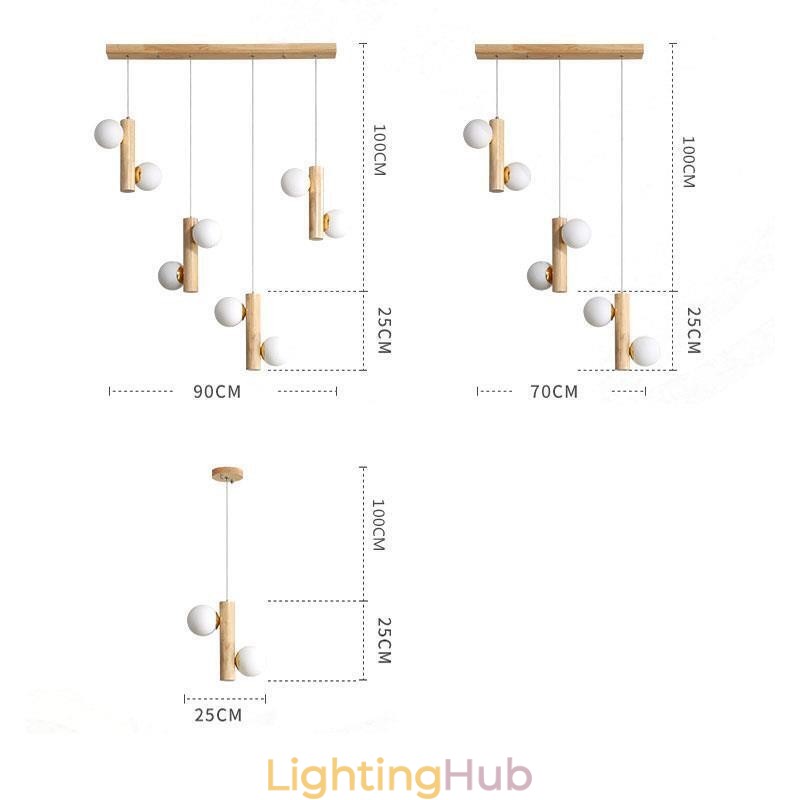Wood Pendant Light Magic Bean Cluster Ceiling Light Island