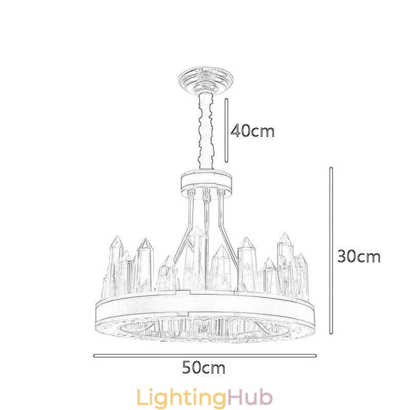 Modern Crystal Pendant Light Circle Crystal Ceiling Light
