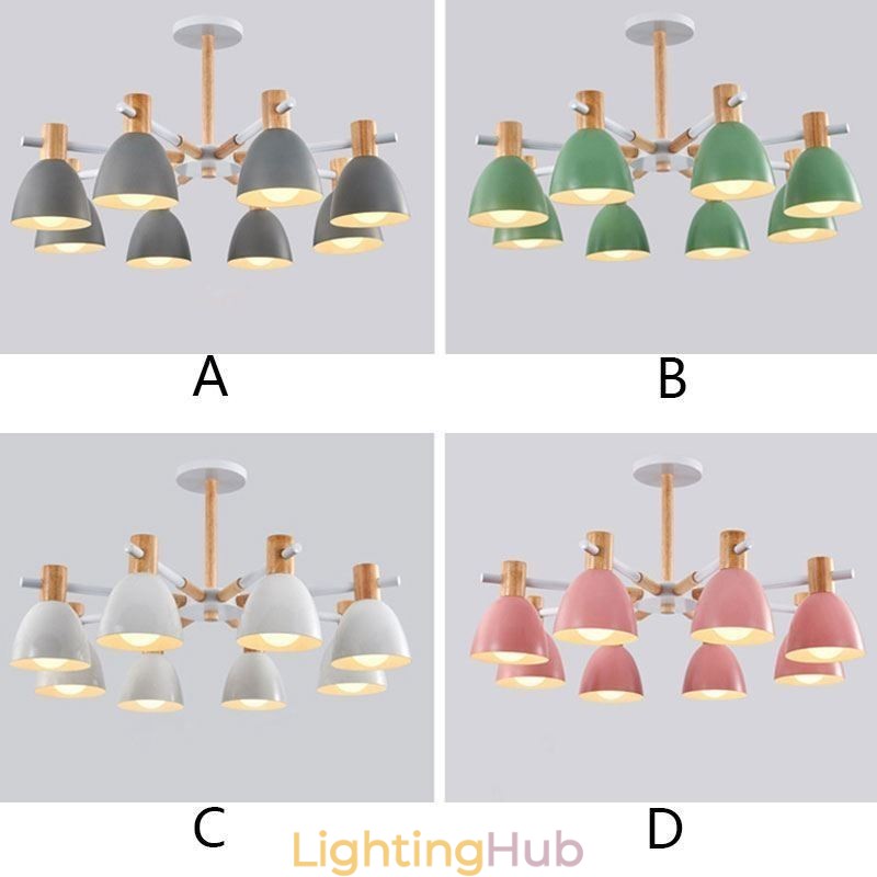 Modern Simple Macaron Pendant Light Creative Wooden Lighting