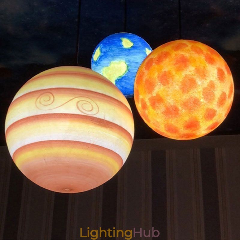 Nordic Planet Design Pendant Lamp Unique Solar System Planets Chandelier