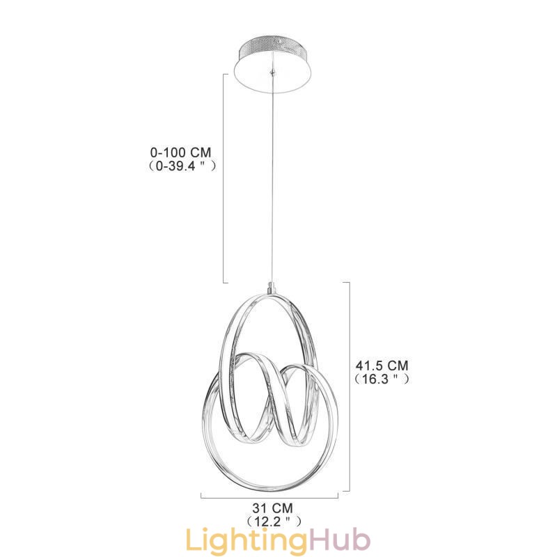 Modern Minimalist Pendant Lamp Unique Circular Twist Light Fixture Island