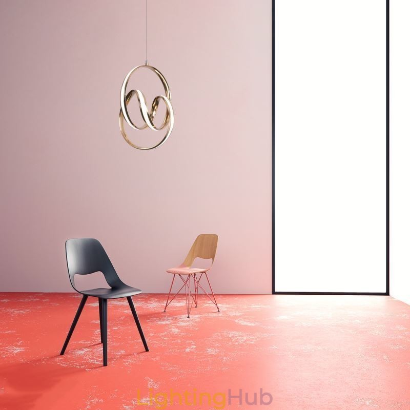 Modern Minimalist Pendant Lamp Unique Circular Twist Light Fixture Island