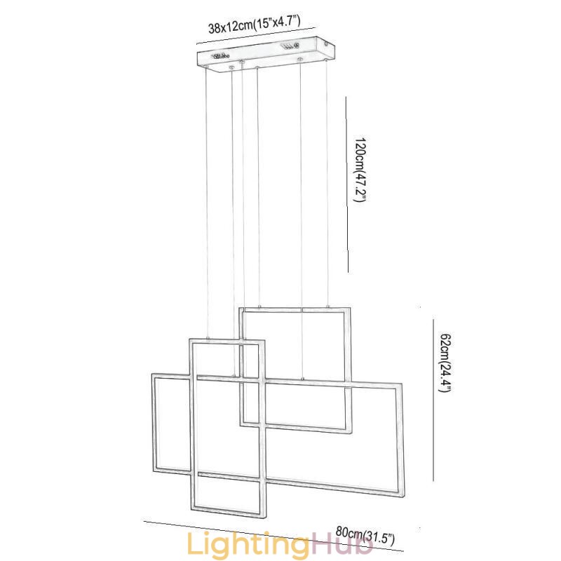 Nordic Pendant Light Geometric Square Pendant Light