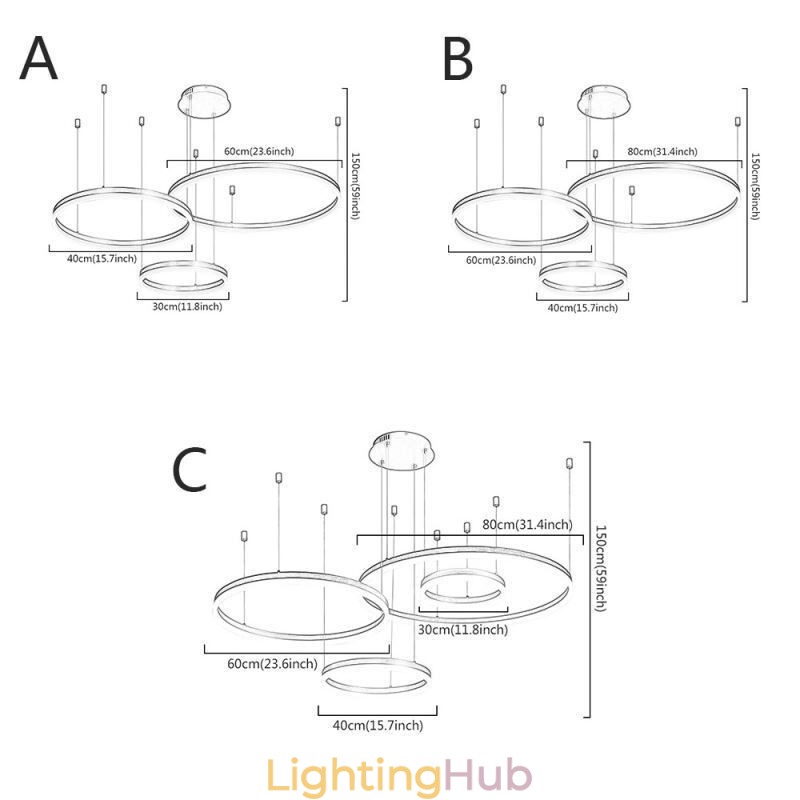 Postmodern Pendant Light Acrylic Ring Shape Pendant Light
