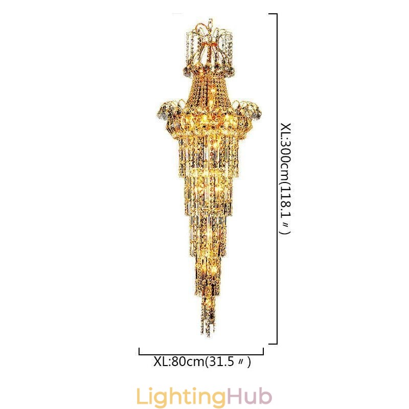European Long Pendant Crystal Chandelier