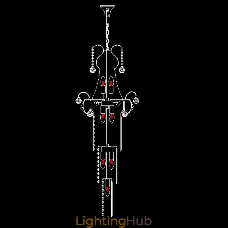 European Long Pendant Crystal Chandelier