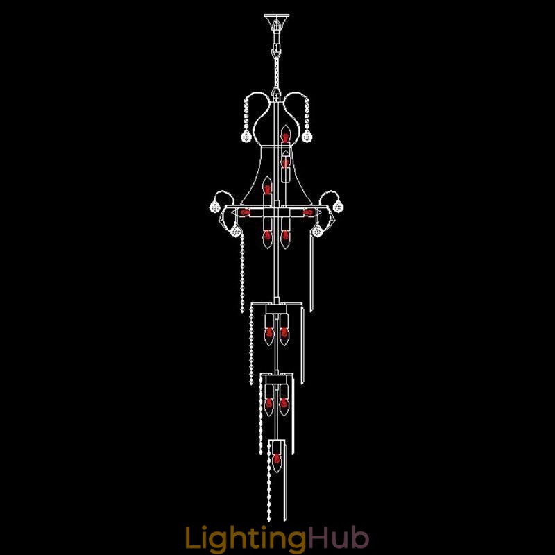 European Long Pendant Crystal Chandelier