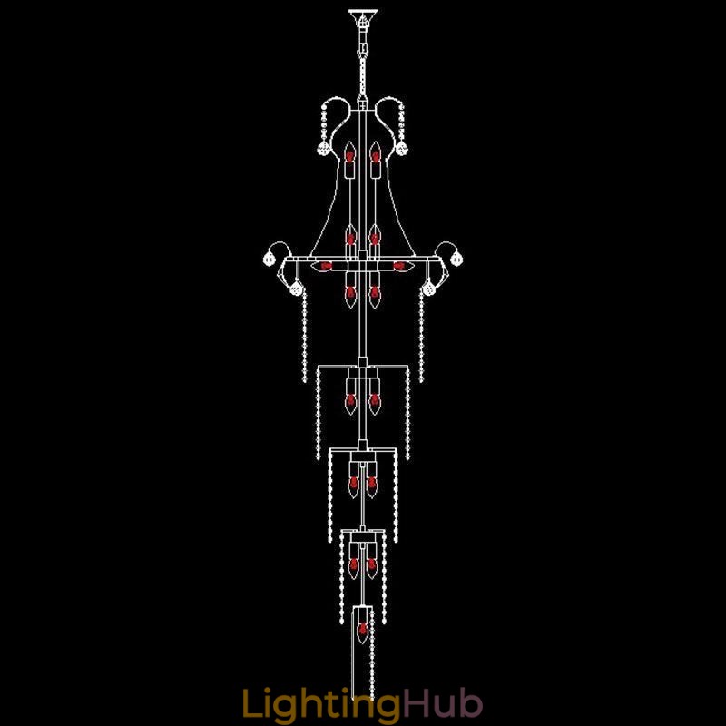 European Long Pendant Crystal Chandelier