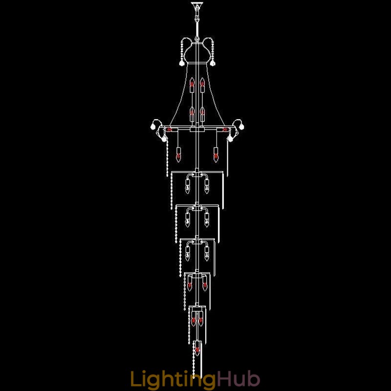 European Long Pendant Crystal Chandelier