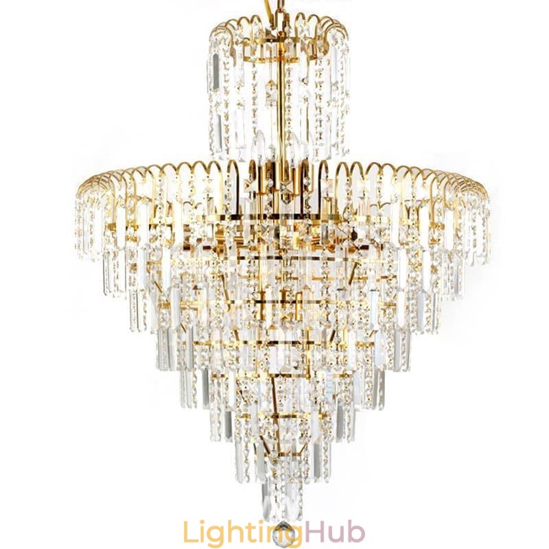 Modern Elegant Crystal Pendant Light Conical Chandelier