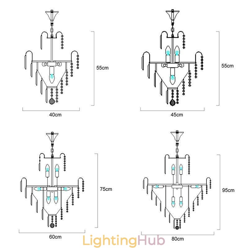 Modern Elegant Crystal Pendant Light Conical Chandelier