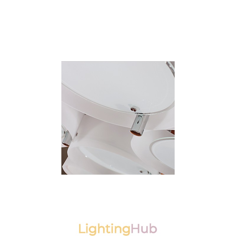 Modern Contemporary Chrome Metal Chandelier Flush Mount