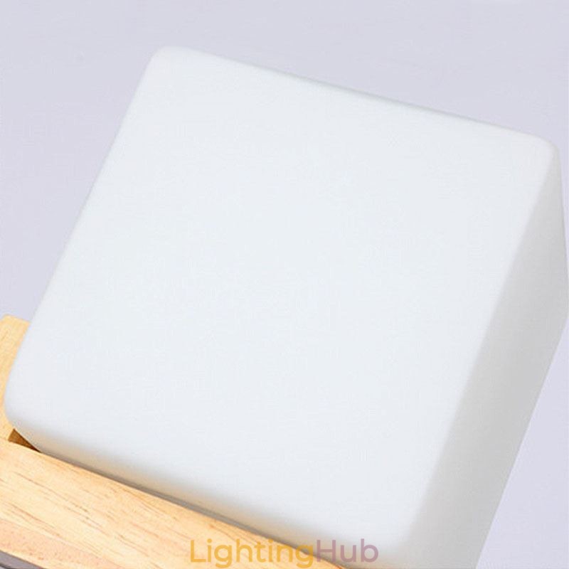 Nordic Wood Pendant Light Glass Lampshade Chandelier