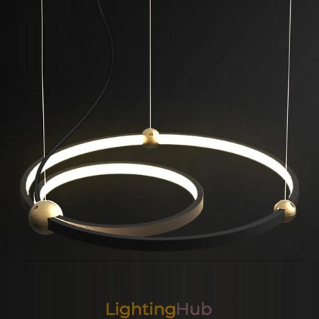 Circle Pendant Light Fixture Black 2 Rings Circle Pendant Light Fixture Black 2 Rings