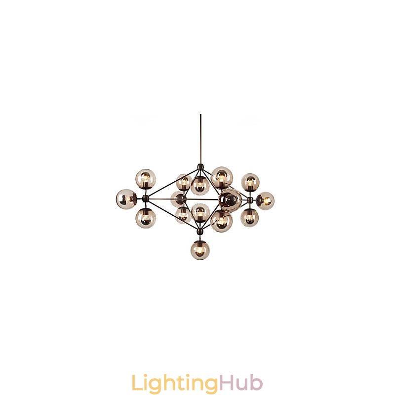 Chandelier 15 Lights Glass Ball Lights Retro Outdoors Garage Metal