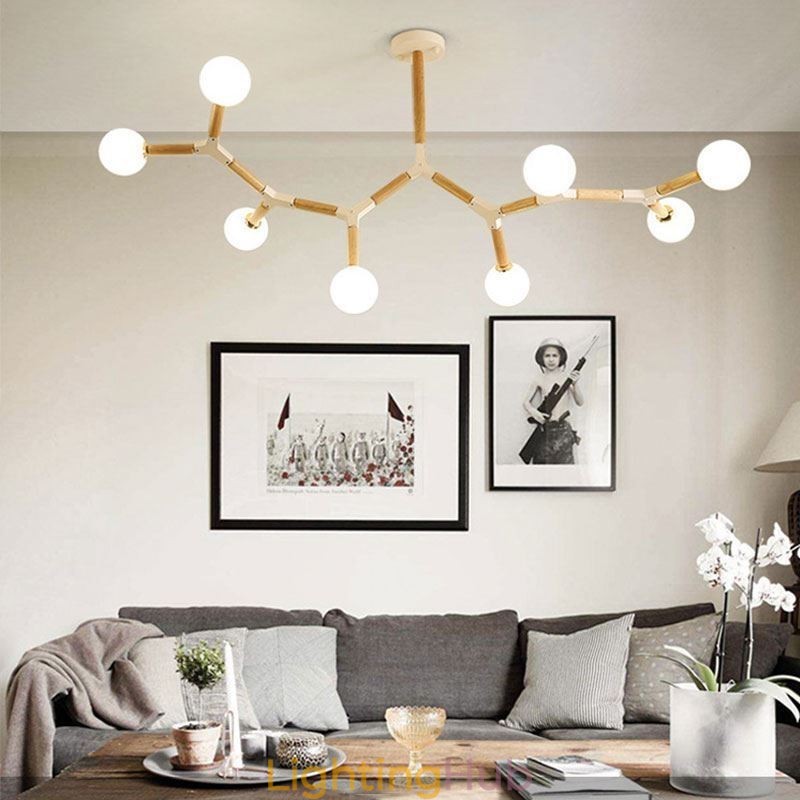 Nordic Magic Bean Pendant Light Creative Wooden Lighting