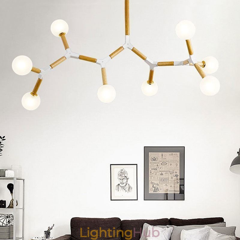 Nordic Magic Bean Pendant Light Creative Wooden Lighting