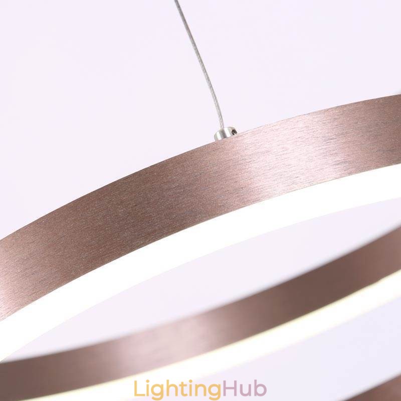 Pendant Light Drawing Craft 2 Rings Lamp 60+40cm