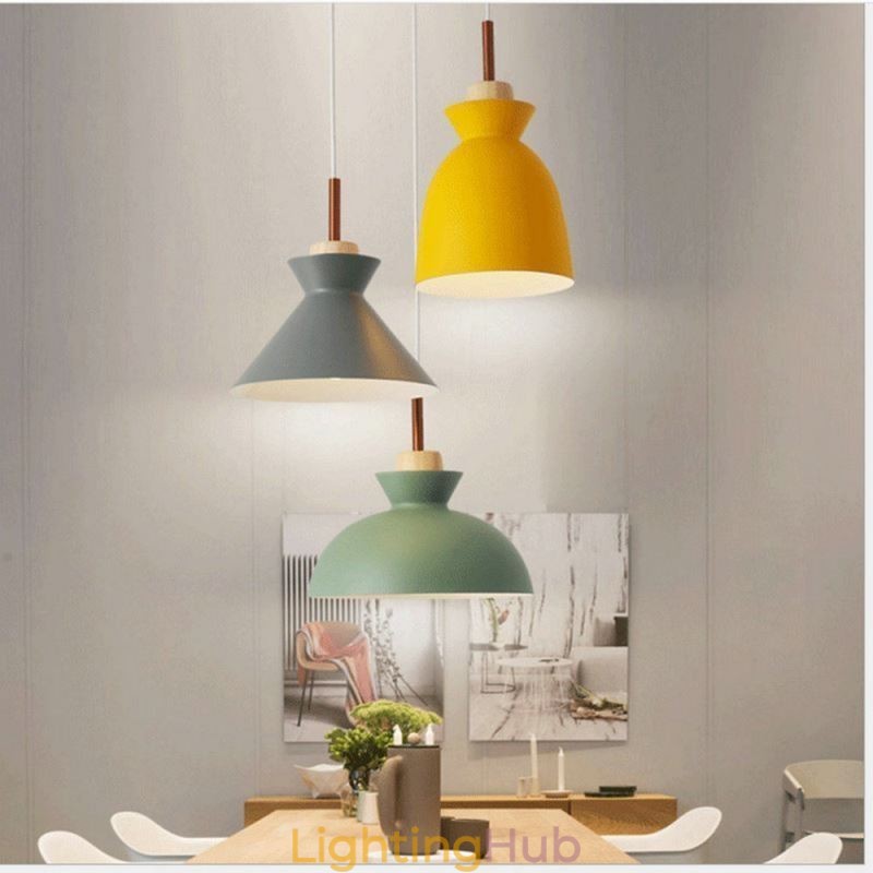 Pendant Light Nordic Metal Dome Macaron Colors Lamp Light