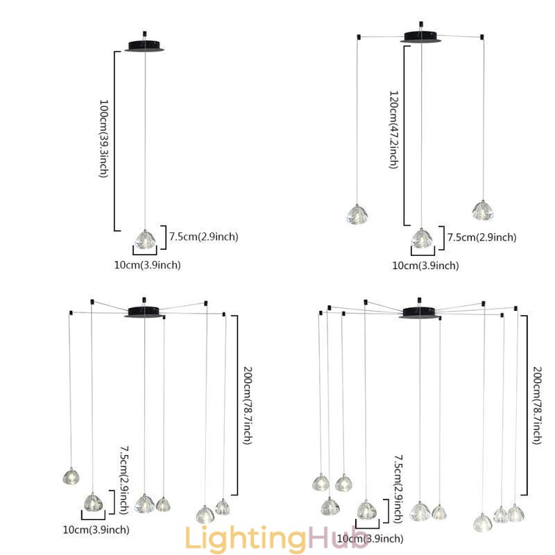 Modern Pendant Light Crystal Chandelier Light Home Lighting Lamp