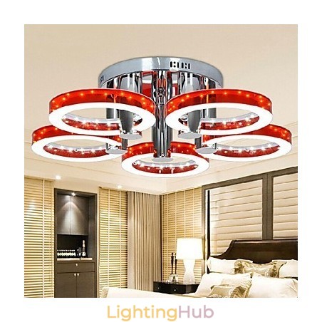 Modern Red Acrylic Chandelier with 5 lights (Chrome Finish) Modern Red Acrylic Chandelier with 5 lights (Chrome Finish)
