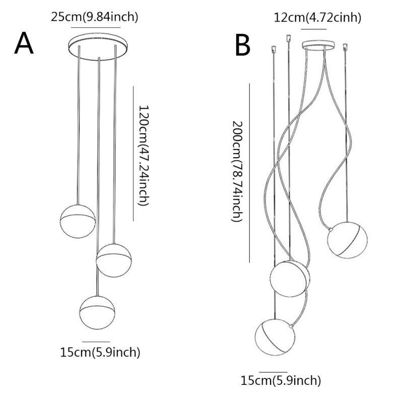 Nordic Ball Cluster Pendant Light Modern Creative Round Shape Lamp Lighting