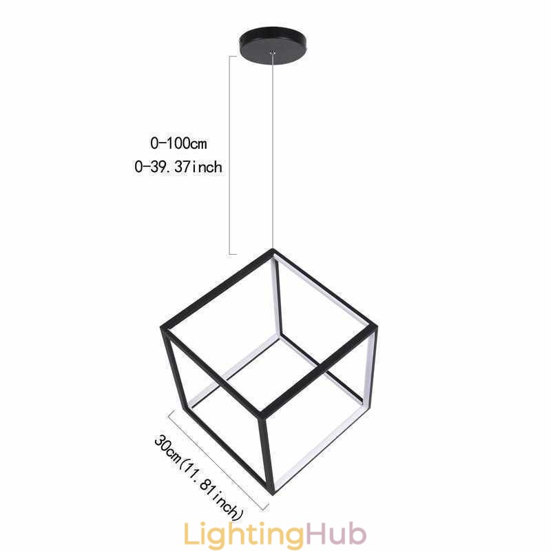 Black Pendant Light Geometric Cube Lighting LBY18069
