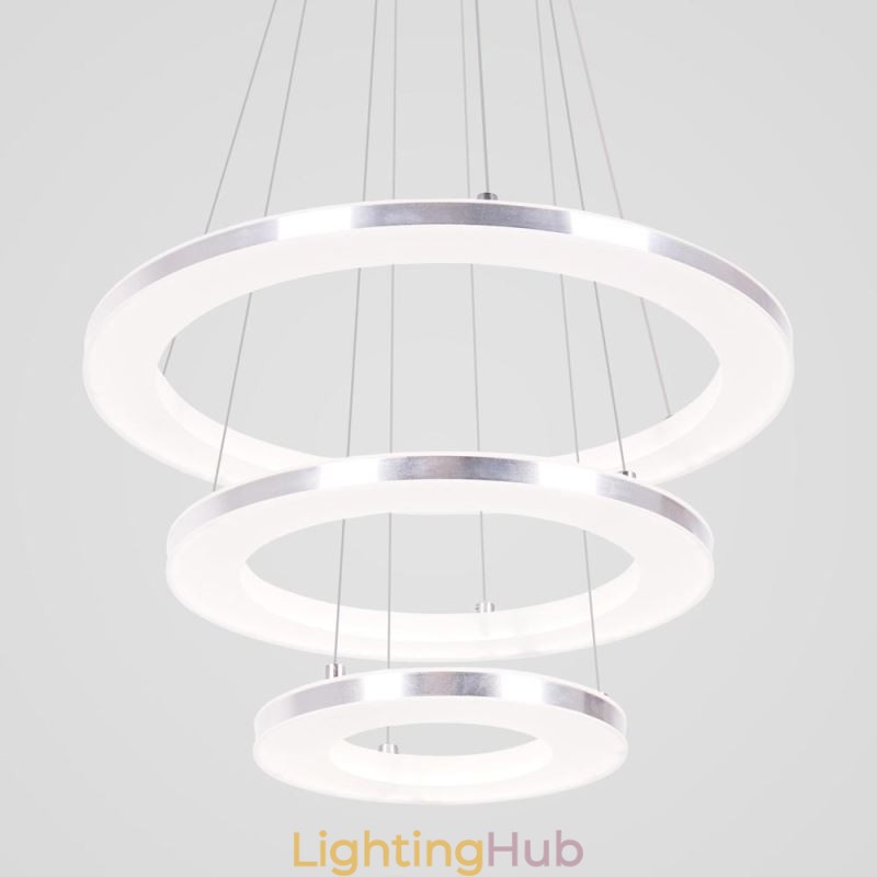 Modern Pendant Light Acrylic 3 Rings Lamp 40+30+20cm