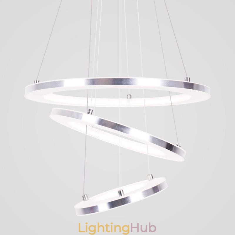 Modern Pendant Light Acrylic 3 Rings Lamp 40+30+20cm