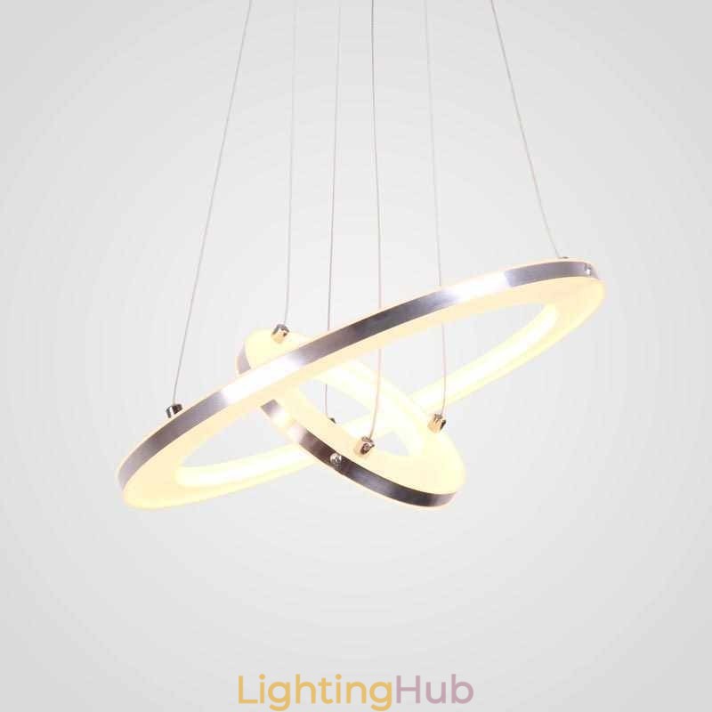 Modern Pendant Light Acrylic 2 Rings Lamp 40+20cm