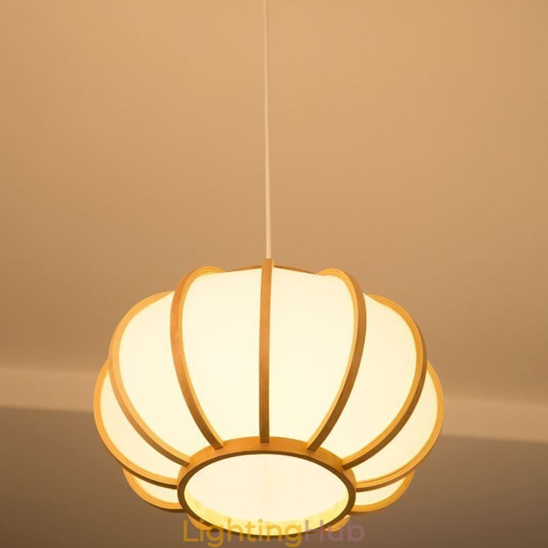 Creative Japanese Bamboo Pendant Light Modern Simple Pendant Light Tearoom Round Light