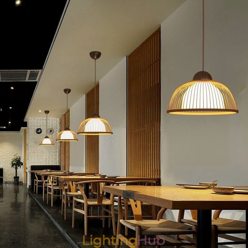 Modern Simple Downward Pendant Light Special Bamboo Pendant Light Bedside Lighting