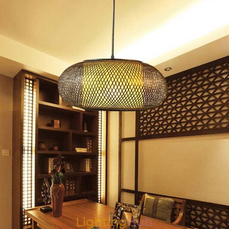 Decorative Bamboo Pendant Light Visual Comfort