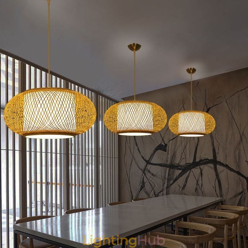 Decorative Bamboo Pendant Light Visual Comfort