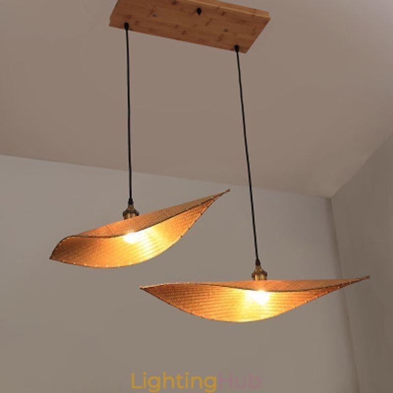 Creative Leaf Pendant Light Contemporary Bamboo Pendant Light Tearoom Lighting