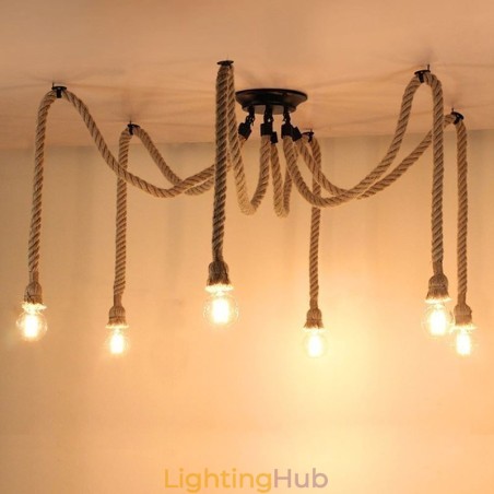 Retro Style 6 10 Heads Pendant Light Hemp Rope Chandelier Vintage Ceiling Light Retro Style 6 10 Heads Pendant Light Hemp Rope Chandelier Vintage Ceiling Light