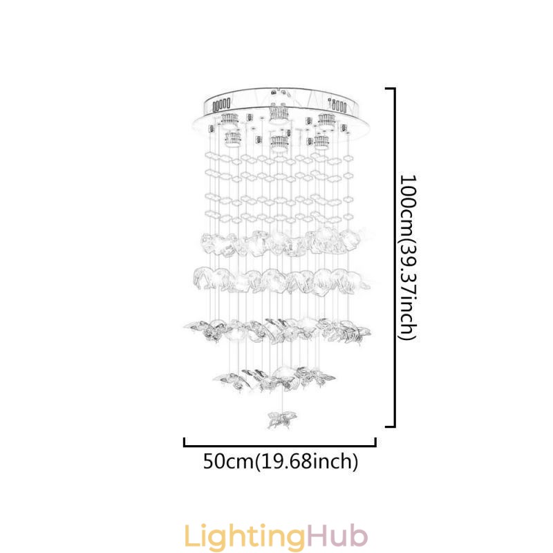 Nordic Pendant Light Creative Butterfly Glass Pendant Light