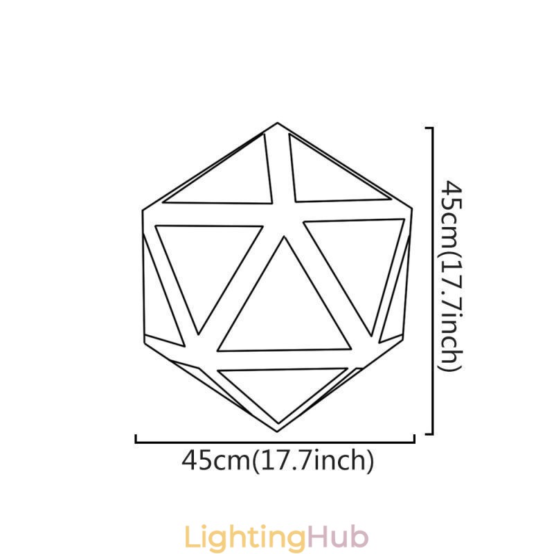 Geometric Pendant Light Diamond Shaped 3D Translucent Design