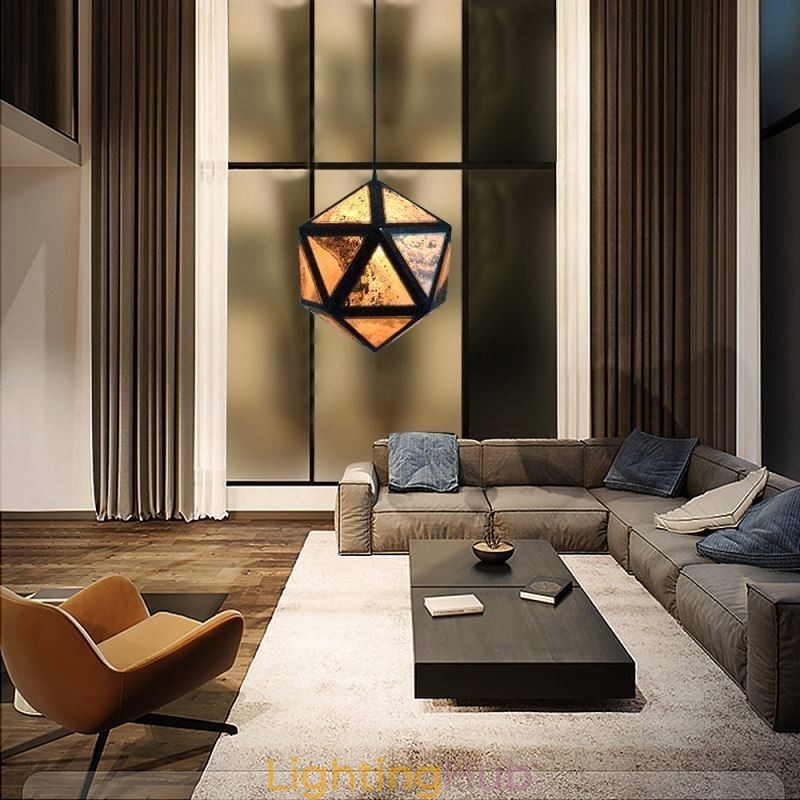 Geometric Pendant Light Diamond Shaped 3D Translucent Design